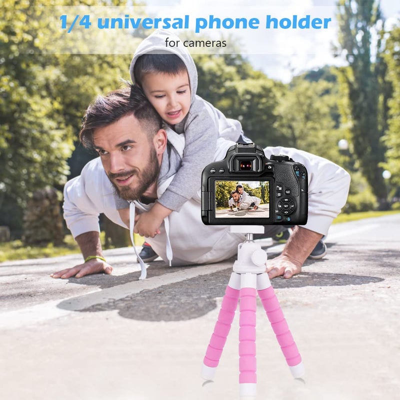 Ubeesize Portable Tripod Stand with Wireless Remote & Clip, Flexible Phone Holder for Video Recording (Pink) - Image 3